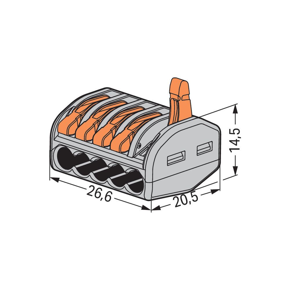 Wago Verbindungsklemme 222-415, 5-Leiter, 0,08-4mm2, 400V, 32A, Grau... WAGO-222-415 4044918464956 (Abb. 14)