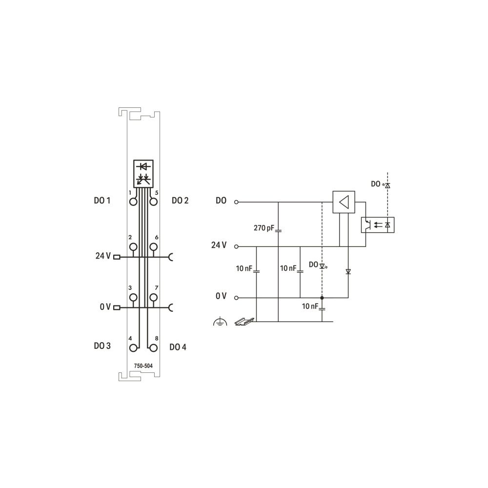 Wago Digitalausgangsmodul 750-504, 4-Kanal, 24V, 0,5A, Polycarbonat/Polyamid 6.6, lichtgr... WAGO-750-504 4045454582326 (Abb. 5)
