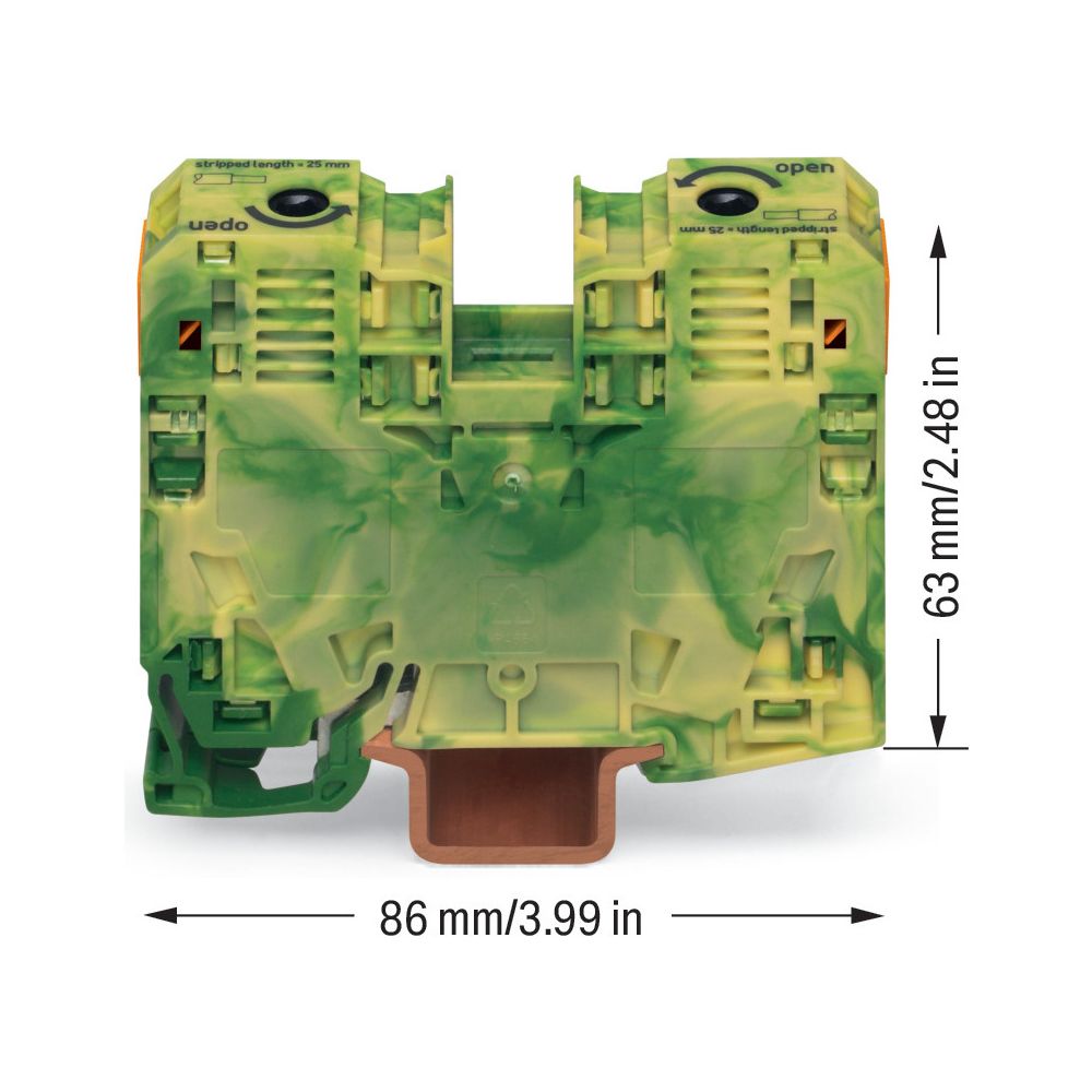 Wago 2-Leiter-Schutzleiterklemme 285, 6-35mm2, 16x86x63mm, Grün/Gelb, 285-137... WAGO-285-137 4066966247923 (Abb. 8)