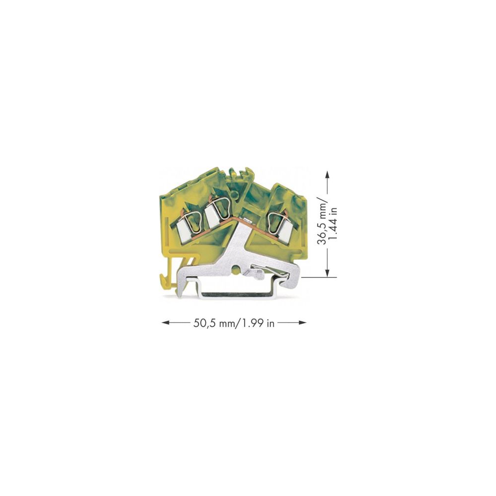 Wago 3-Leiter-Schutzleiterklemme 280 280-637, 2,5mm2, Thermoplast, Grün/Gelb... WAGO-280-637 4044918473064 (Abb. 3)