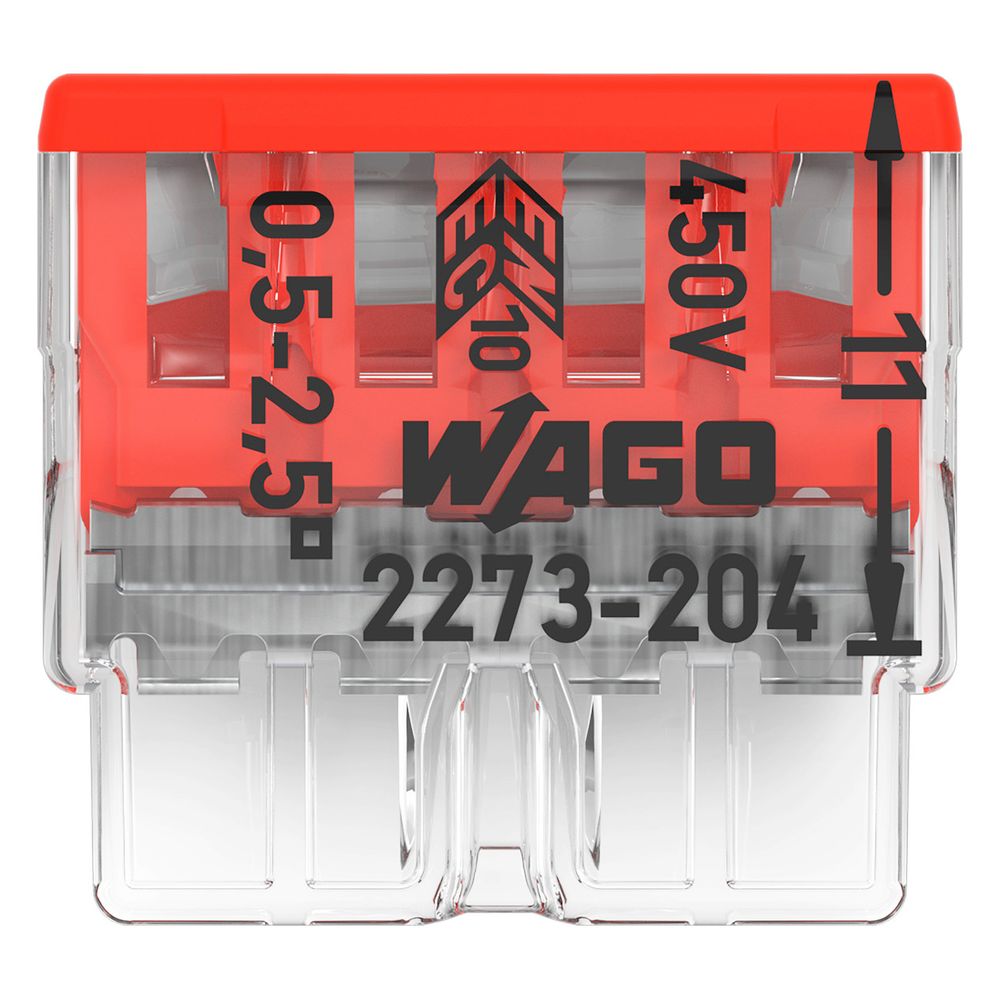 Wago COMPACT-Verbindungsdosenklemme 2273 2273-204, 4x0,5-2,5mm2, Polycarbonat, Transpar... WAGO-2273-204 4050821027867 (Abb. 17)