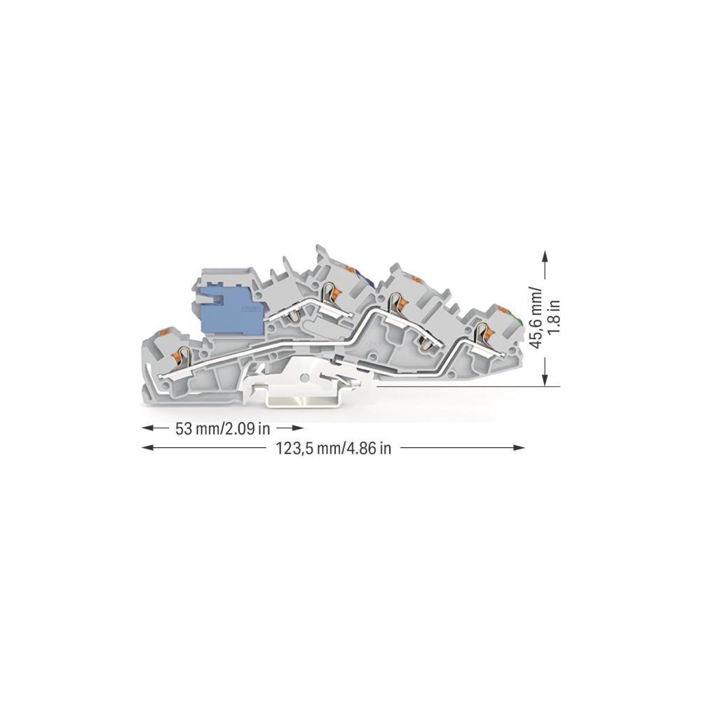 Wago Installationsetagenklemme 2205 2205-7641, 250V 35A, Polyamid, grau... WAGO-2205-7641 4066966165203 (Abb. 3)