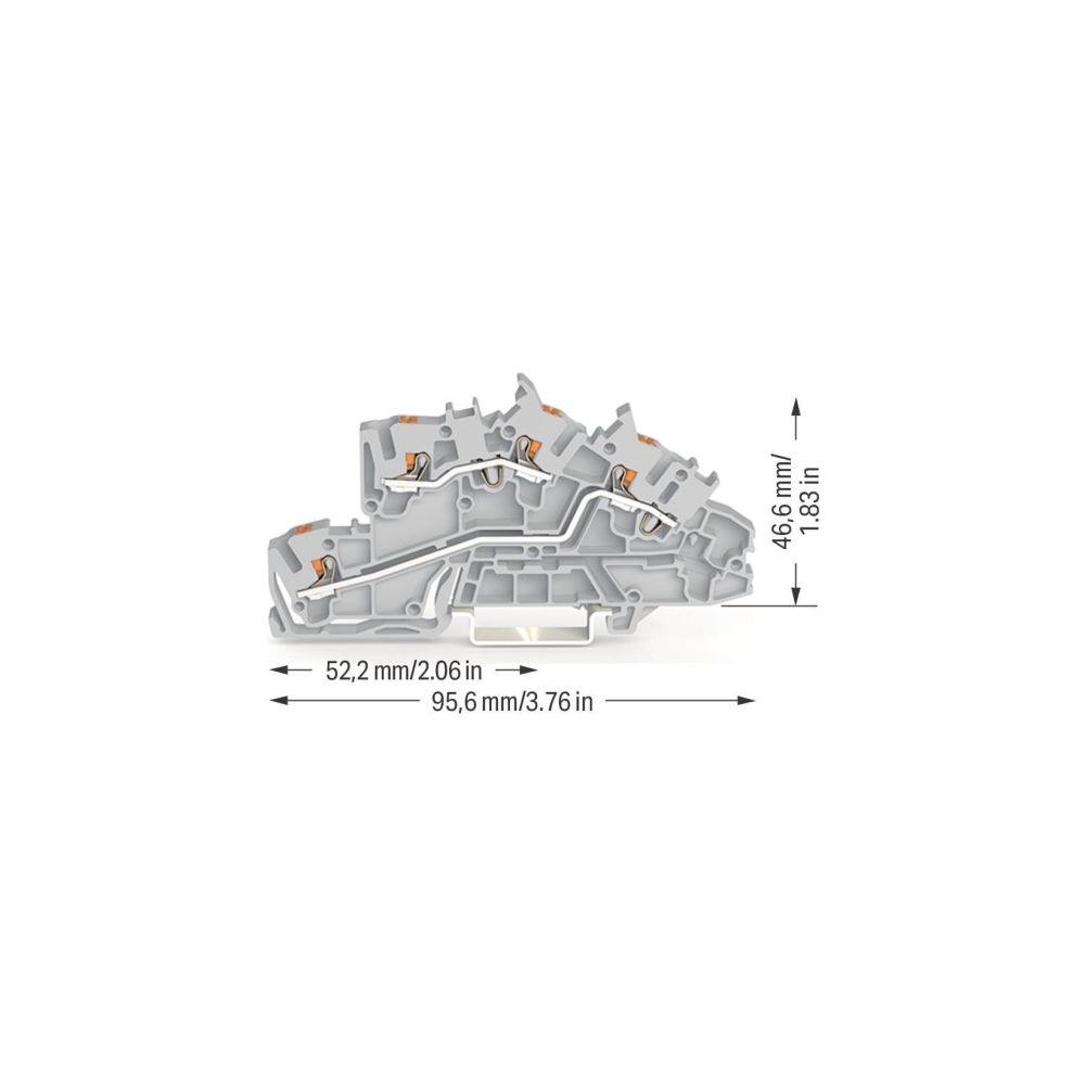 Wago Installationsetagenklemme 2203 2203-7642, 400V 31A, Polyamid, Grau... WAGO-2203-7642 4066966121933 (Abb. 3)