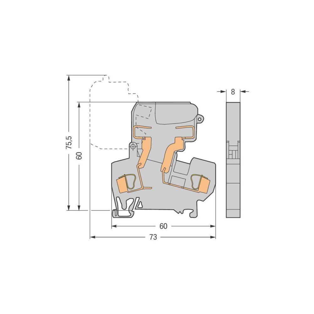 Wago 2-Leiter-Sicherungsklemme 281 281-611, 800V 10A 4mm2, Polyamid, Grau... WAGO-281-611 4045454614591 (Abb. 4)