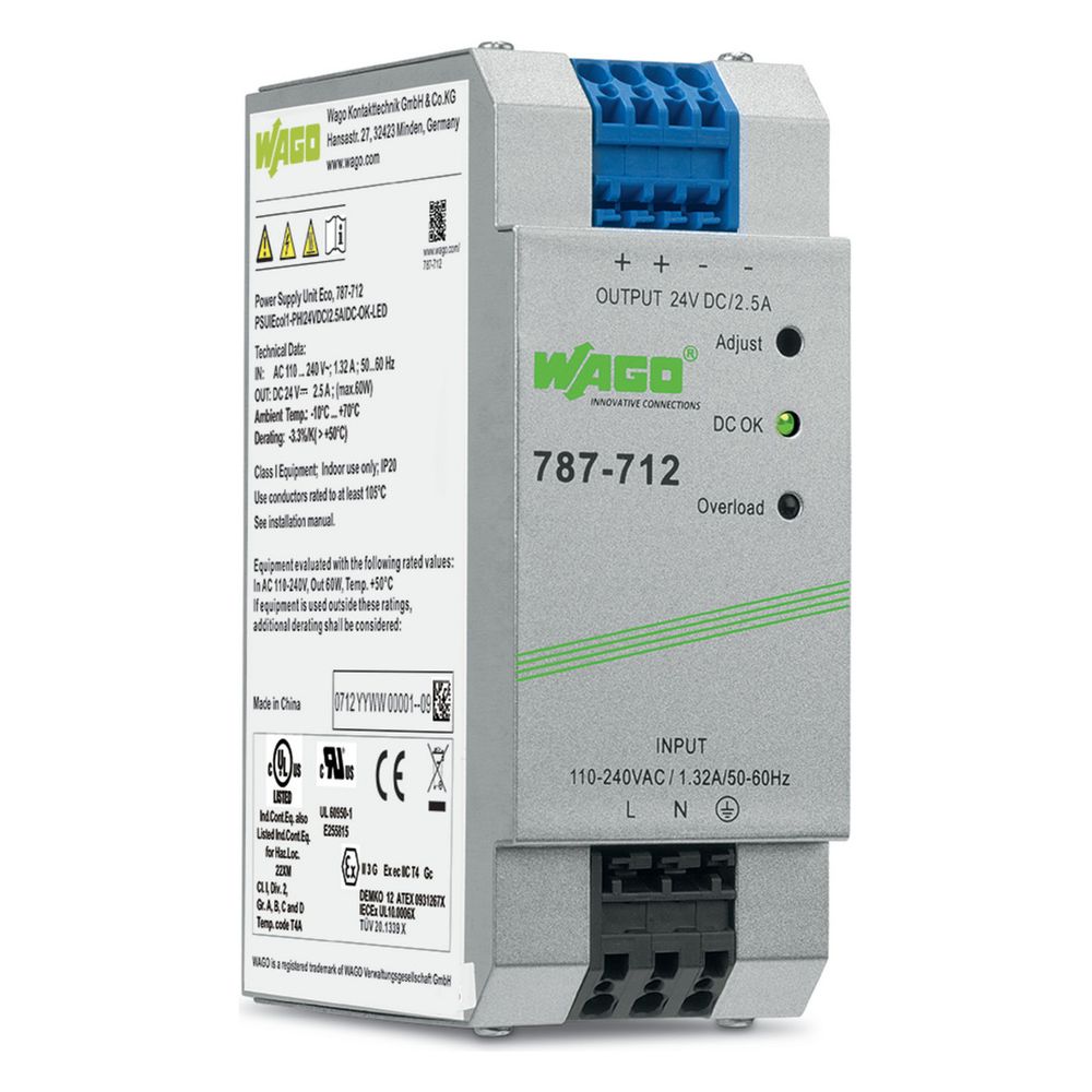 Wago Netzteil Epsitron EcoPower 24V 2,5A, 60W, 50x92x136mm, 787-712... WAGO-787-712 4045454908195 (Abb. 3)