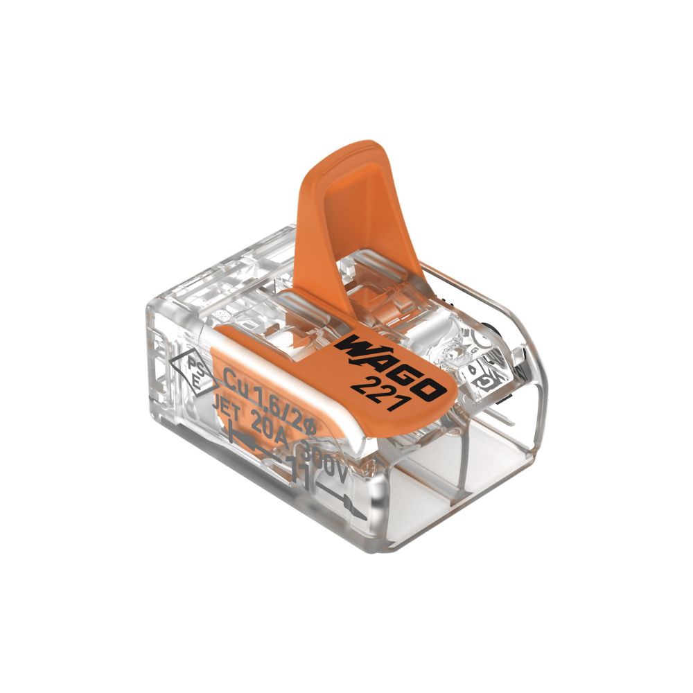 Wago Verbindungsklemme 221 221-412, 0,14-4mm2, 2-Leiter, Transparent/Orange... WAGO-221-412 4050821808435 (Abb. 18)
