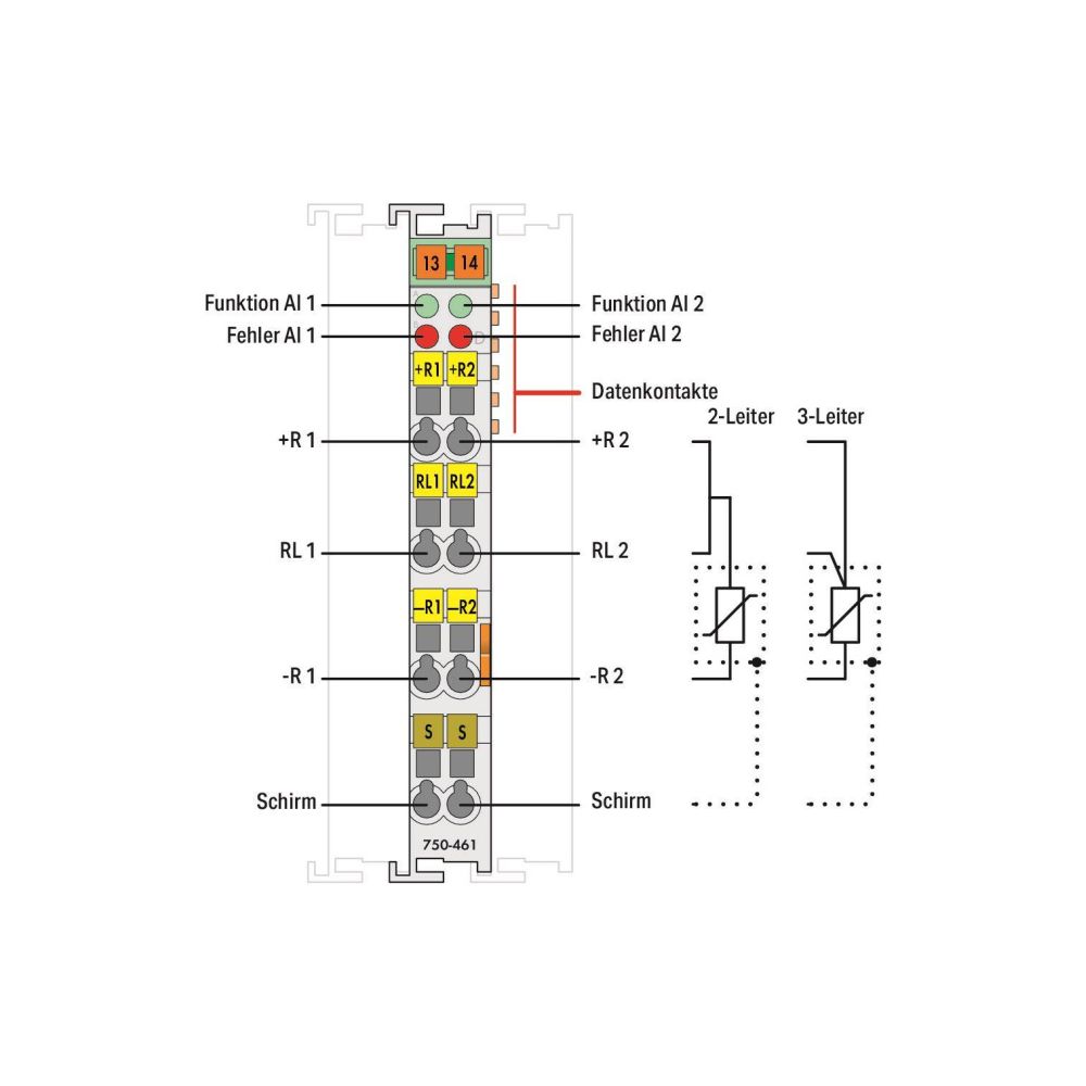 Wago Analogeingangsmodul 750-461, 2 Kanäle, 12 Bit, IP20, lichtgrau... WAGO-750-461 4045454486679 (Abb. 3)
