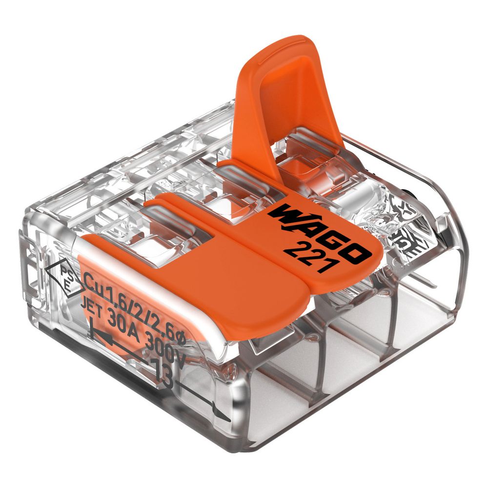 Wago Verbindungsklemme 221-613, 0,5-6mm2, Polycarbonat, Transparent... WAGO-221-613 4055143715416 (Abb. 14)
