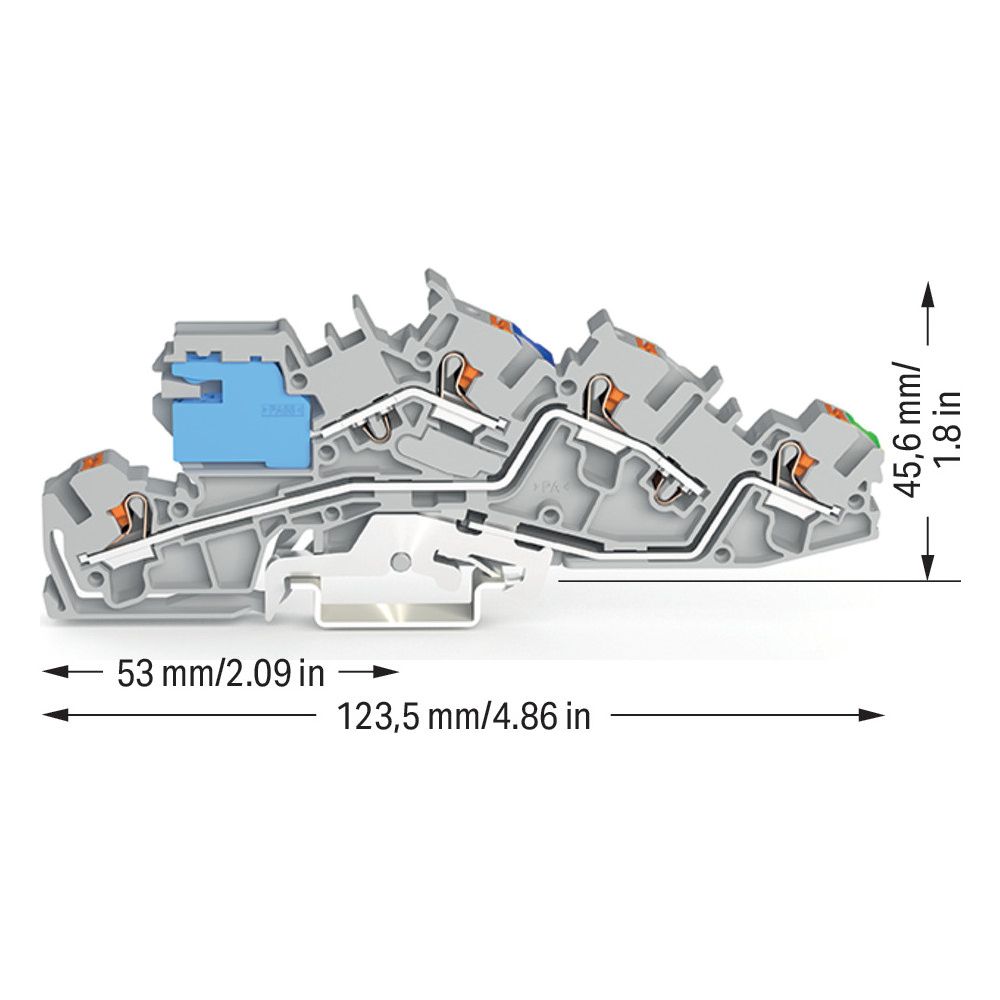 Wago Installationsetagenklemme 2205 2205-7641, 250V 35A, Polyamid, grau... WAGO-2205-7641 4066966165203 (Abb. 6)