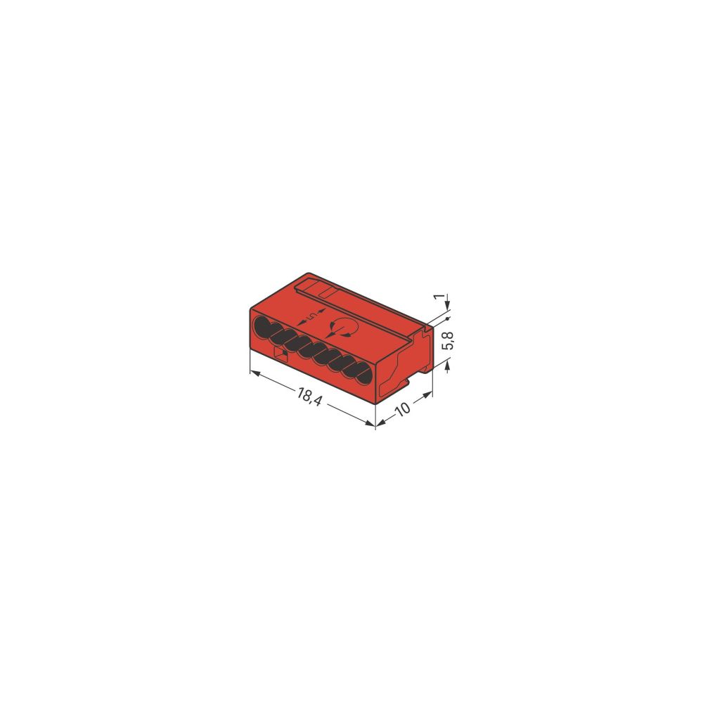 Wago MICRO-Verbindungsdosenklemme 243 243-808, 8-Leiter 0,6-0,8mm, Rot... WAGO-243-808 4044918502795 (Abb. 6)