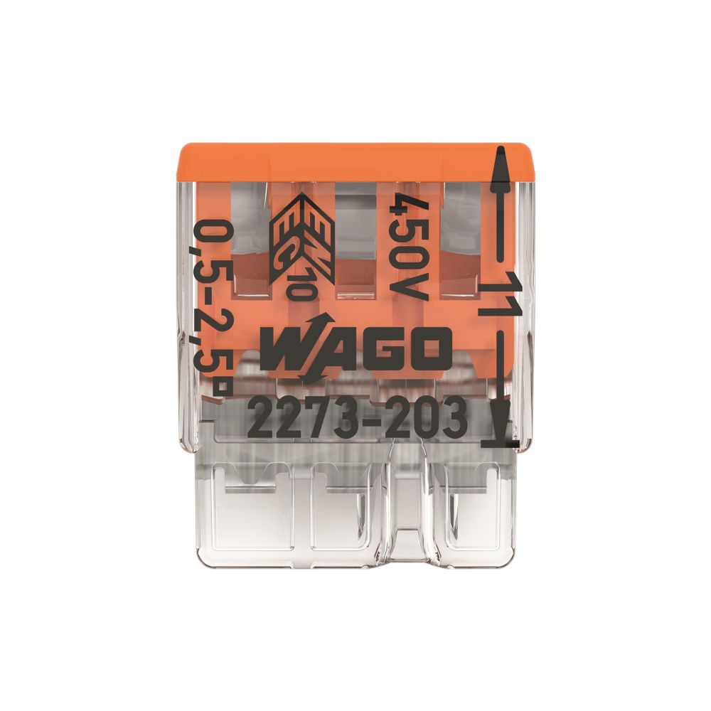 Wago COMPACT-Verbindungsdosenklemme 2273-203, 3-Leiter 0,5-2,5mm2, Polycarbonat, Transp... WAGO-2273-203 4050821027850 (Abb. 11)