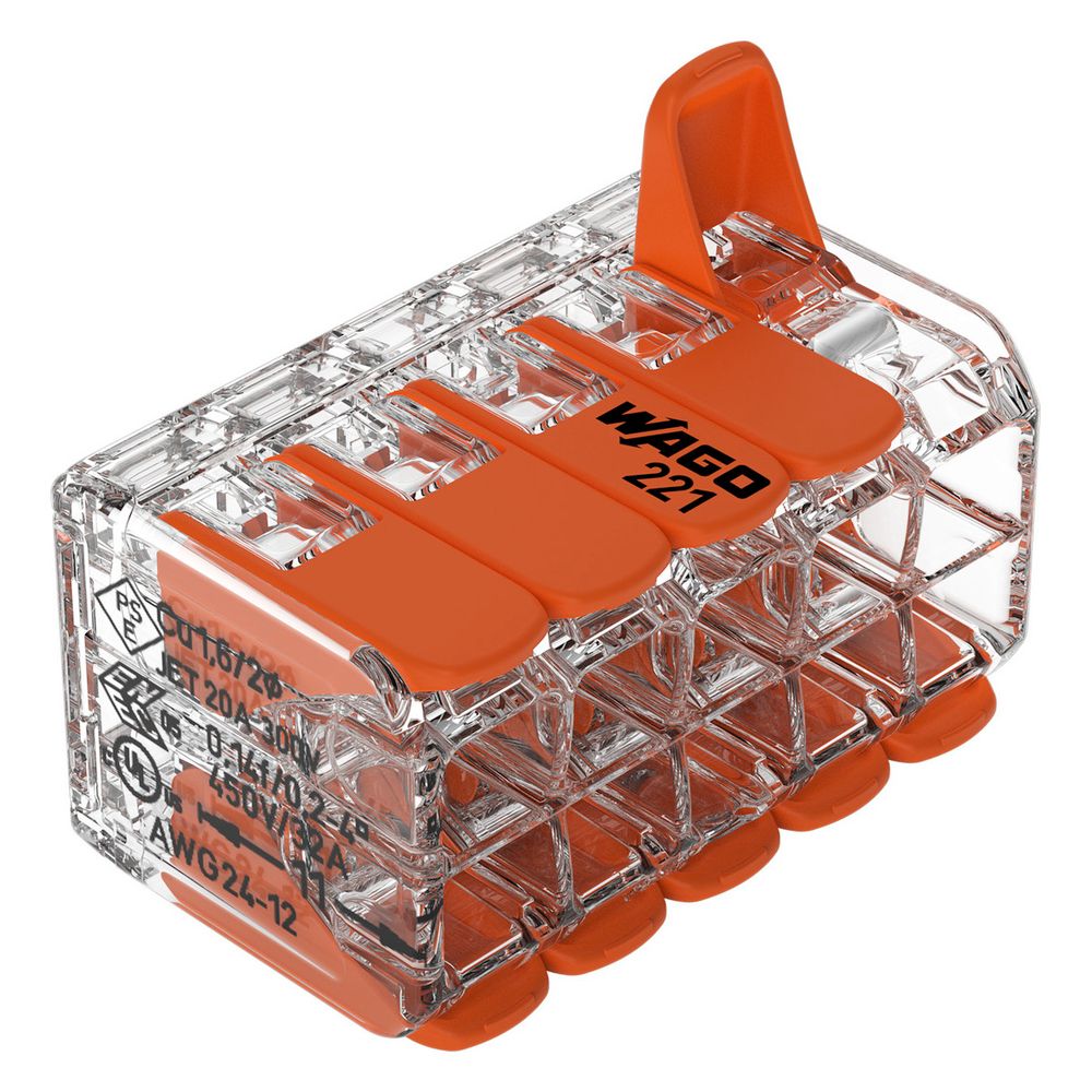 Wago Verbindungsklemme 221 221-420, 10-Leiter 0,2-4mm2, Polycarbonat, Transparent... WAGO-221-420 4066966611663 (Abb. 14)