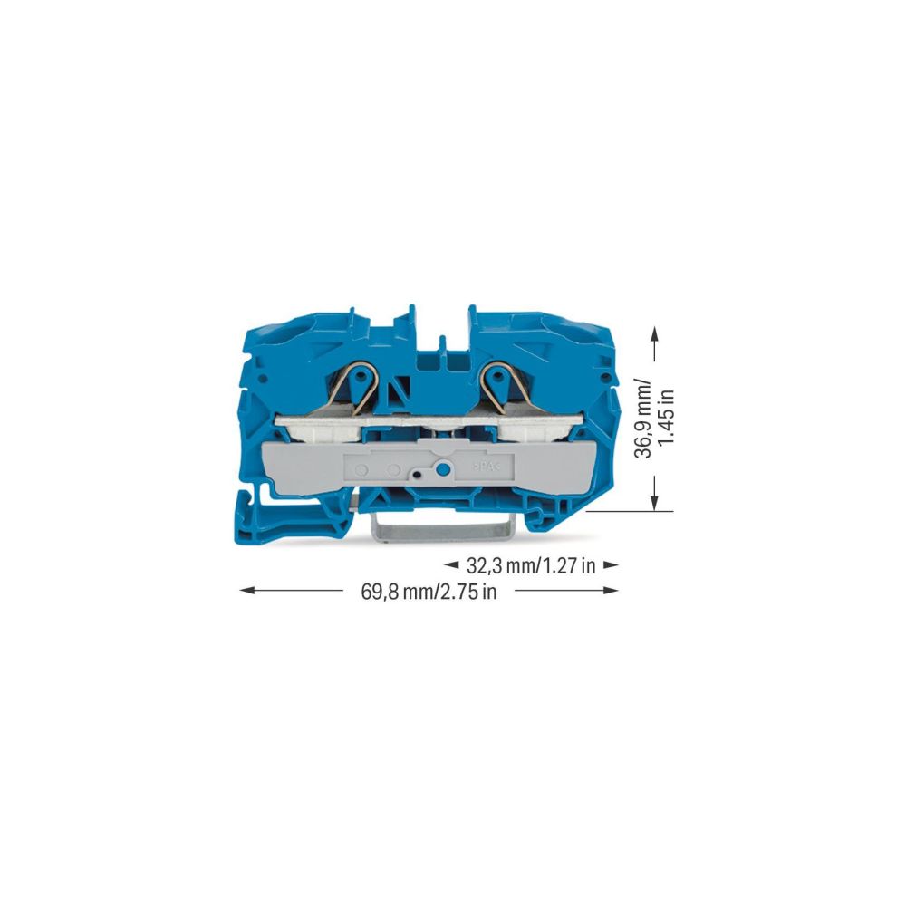 Wago 2-Leiter-Durchgangsklemme TOPJOB S 2016-1204, 16mm2, 800V, 76A, Blau... WAGO-2016-1204 4017332076647 (Abb. 3)