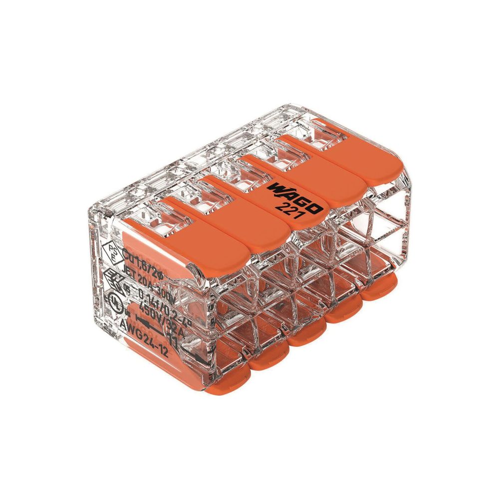 Wago Verbindungsklemme 221 221-420, 10-Leiter 0,2-4mm2, Polycarbonat, Transparent... WAGO-221-420 4066966611663 (Abb. 4)