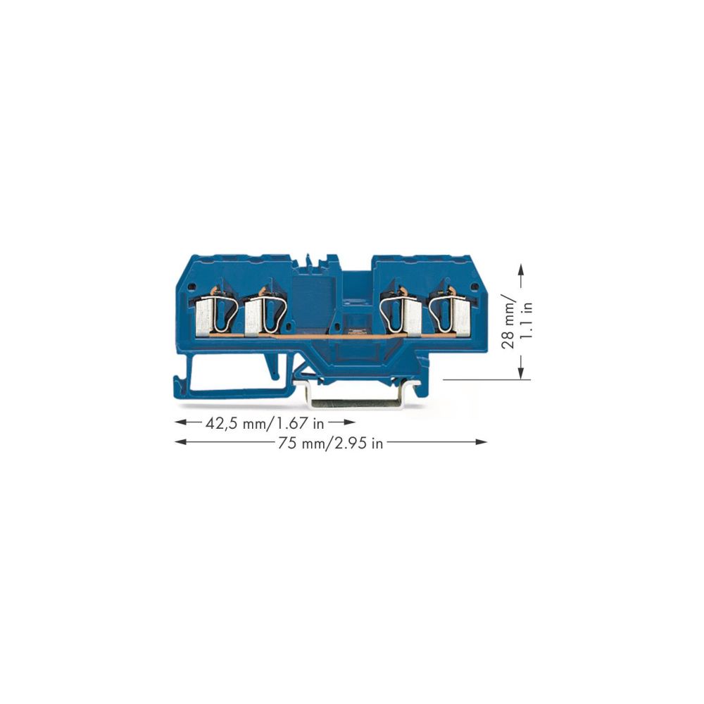 Wago 4-Leiter-Durchgangsklemme 280, 0,08-2,5 mm2, 800V, 20A, Blau, 280-834... WAGO-280-834 4044918311427 (Abb. 3)