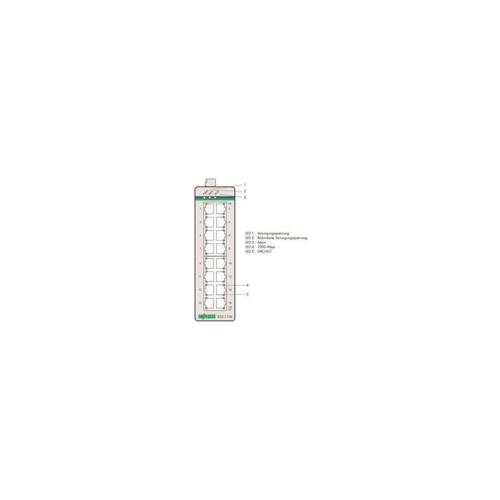 Wago Industrial-Switch 852-1106, 16 Ports 1000 Mbit/s, Aluminium, metallisch schwarz... WAGO-852-1106 4055143604659 (Abb. 11)