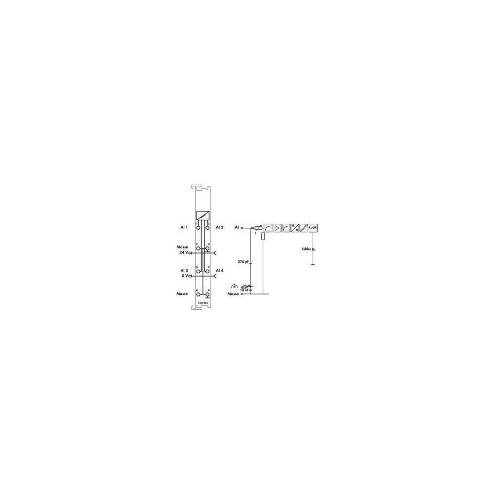 Wago Analogeingangsmodul 750-455, 4-Kanal, 12 Bit, 12x100x69,8mm, Polycarbonat/Polyamid 6... WAGO-750-455 4045454439606 (Abb. 5)
