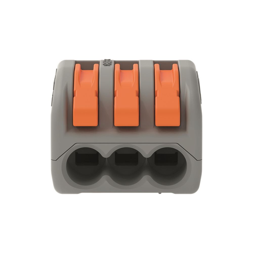 Wago Verbindungsklemme 222 222-413, 3-Leiter, 0,08-4mm2, 400V, 32A, Grau... WAGO-222-413 4017332955676 (Abb. 4)