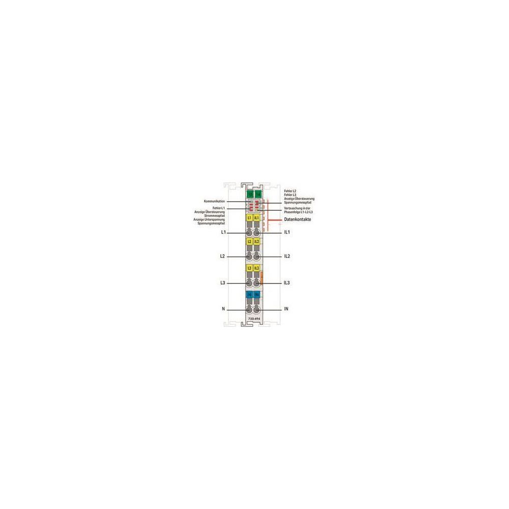 Wago 3-Phasen-Leistungsmessmodul 750-494, 480V 1A, Polycarbonat/Polyamid 6.6, lichtgrau... WAGO-750-494 4050821548232 (Abb. 2)