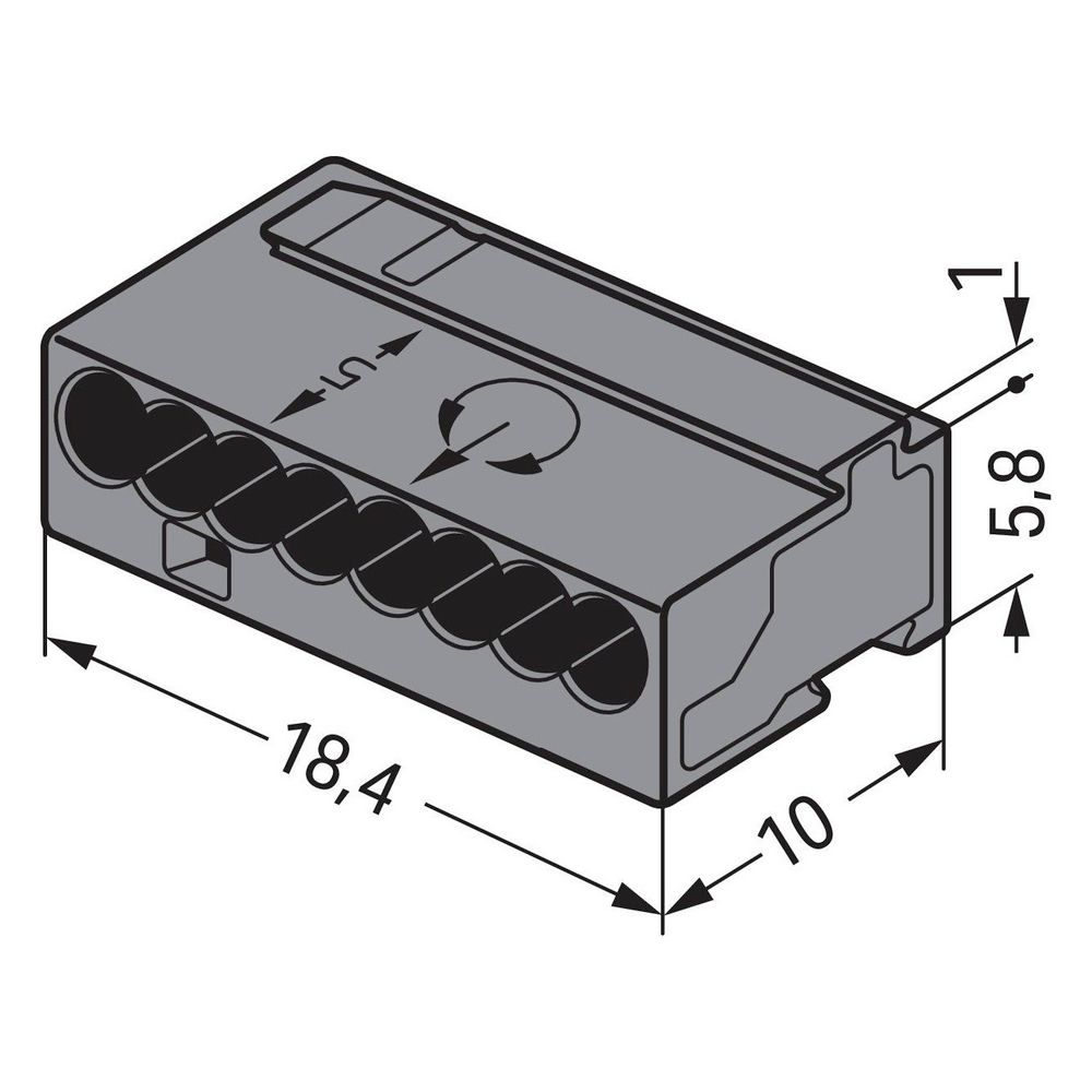 Wago MICRO-Verbindungsdosenklemme 243 243-208, 8-Leiter 0,6-0,8mm, Dunkelgrau... WAGO-243-208 4044918502634 (Abb. 13)