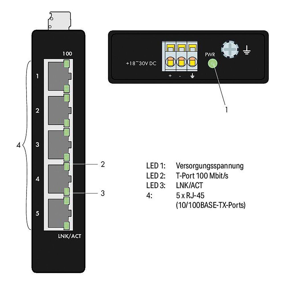 Wago Industrial-ECO-Switch 852-112, 8 Ports 100 Mbit/s, Stahlblech, Schwarz... WAGO-852-112 4045454847586 (Abb. 3)