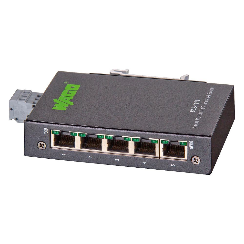 Wago Industrial-ECO-Switch 852-111, 5 Ports 100Base-TX, Stahlblech, schwarz... WAGO-852-111 4045454847593 (Abb. 2)