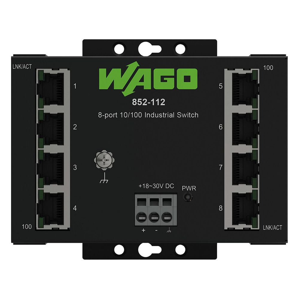 Wago Industrial-ECO-Switch 852-112, 8 Ports 100 Mbit/s, Stahlblech, Schwarz... WAGO-852-112 4045454847586 (Abb. 4)