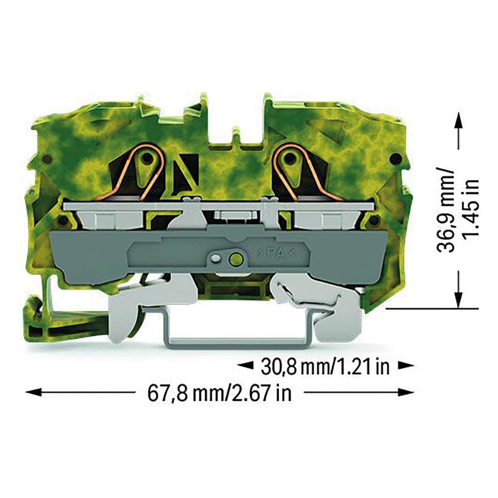 Wago 2-Leiter-Schutzleiterklemme TOPJOB S 2010-1207, 0,5-16mm2, 67,8x10x36,9mm, Thermop... WAGO-2010-1207 4017332076180 (Abb. 3)
