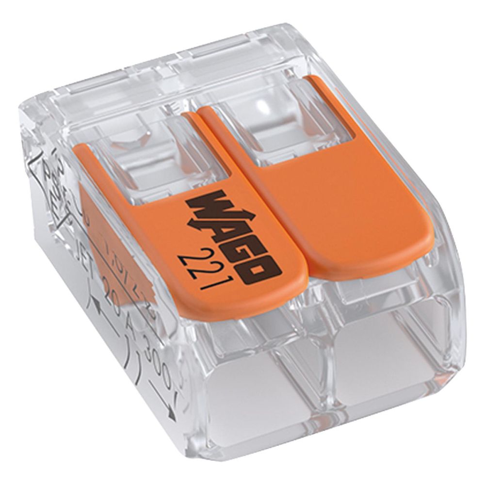 Wago Verbindungsklemme 221 221-612, 0,5-6mm2, Polycarbonat, Transparent/Orange... WAGO-221-612 4055143704168 (Abb. 2)