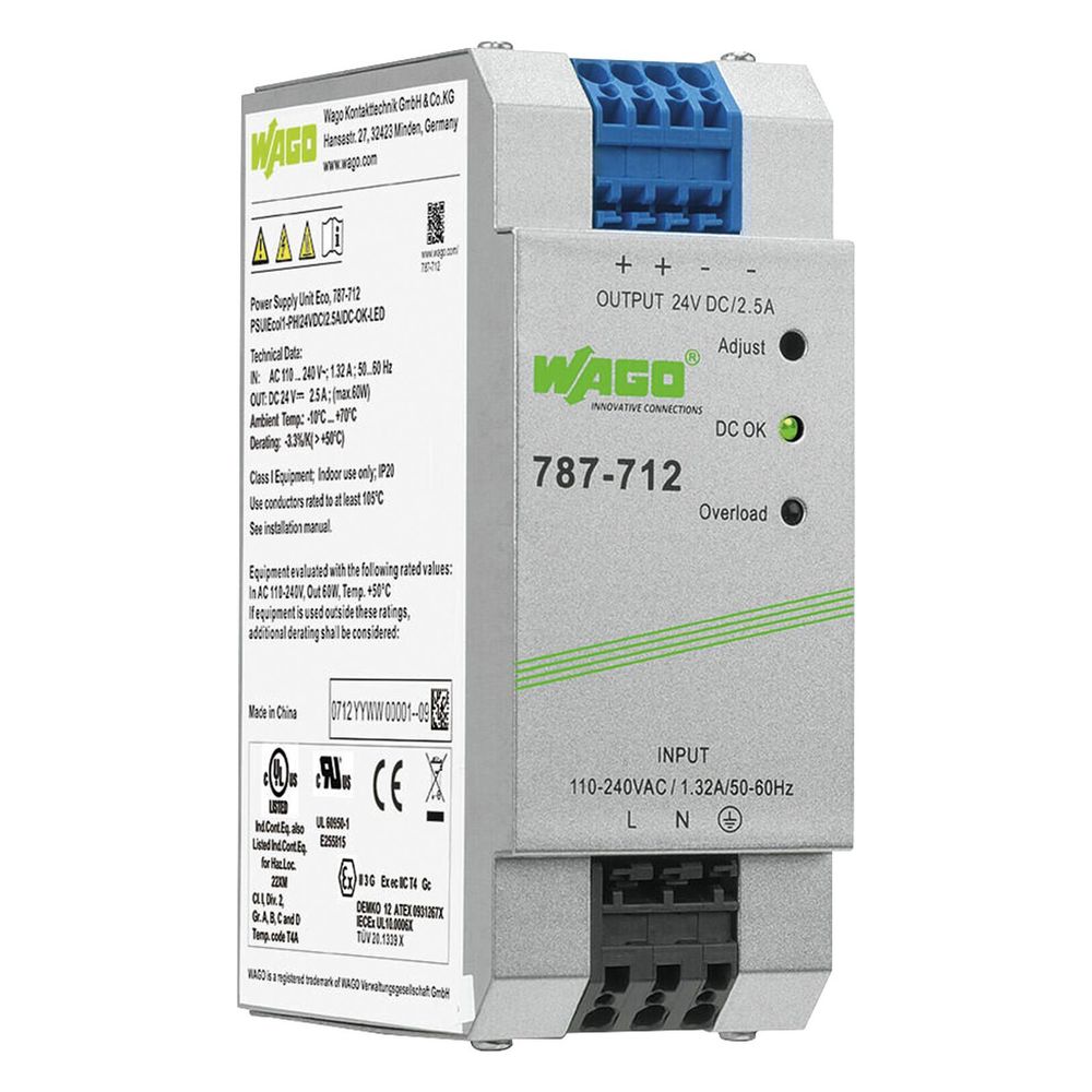 Wago Netzteil Epsitron EcoPower 24V 2,5A, 60W, 50x92x136mm, 787-712... WAGO-787-712 4045454908195 (Abb. 2)