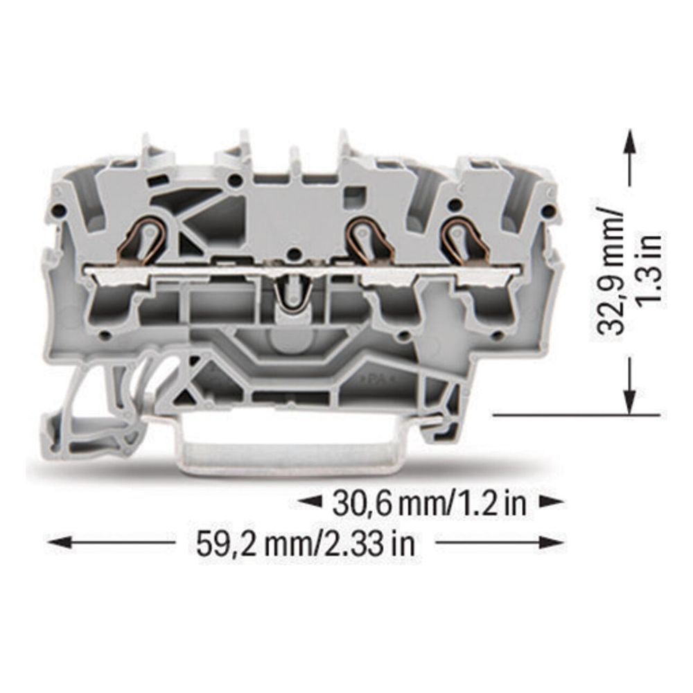 Wago Durchgangsklemme TOPJOB S 2002-1301, 2,5mm2, 800V, 24A, Federzuganschluss, Grau... WAGO-2002-1301 4017332999229 (Abb. 4)