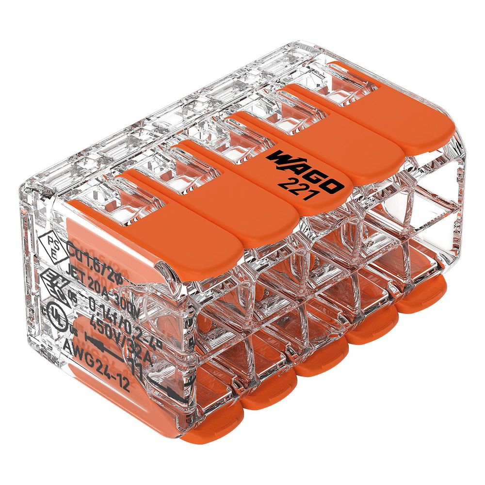 Wago Verbindungsklemme 221 221-420, 10-Leiter 0,2-4mm2, Polycarbonat, Transparent... WAGO-221-420 4066966611663 (Abb. 2)