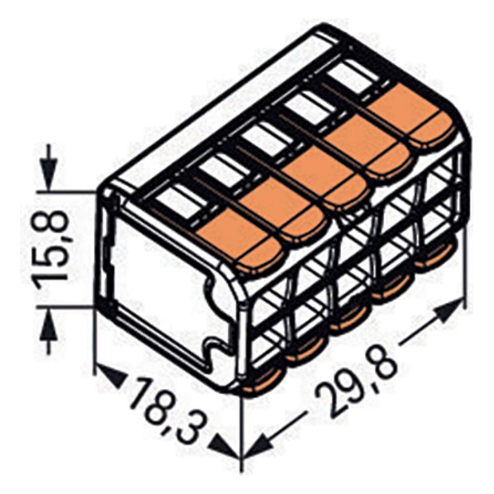 Wago Verbindungsklemme 221 221-420, 10-Leiter 0,2-4mm2, Polycarbonat, Transparent... WAGO-221-420 4066966611663 (Abb. 3)