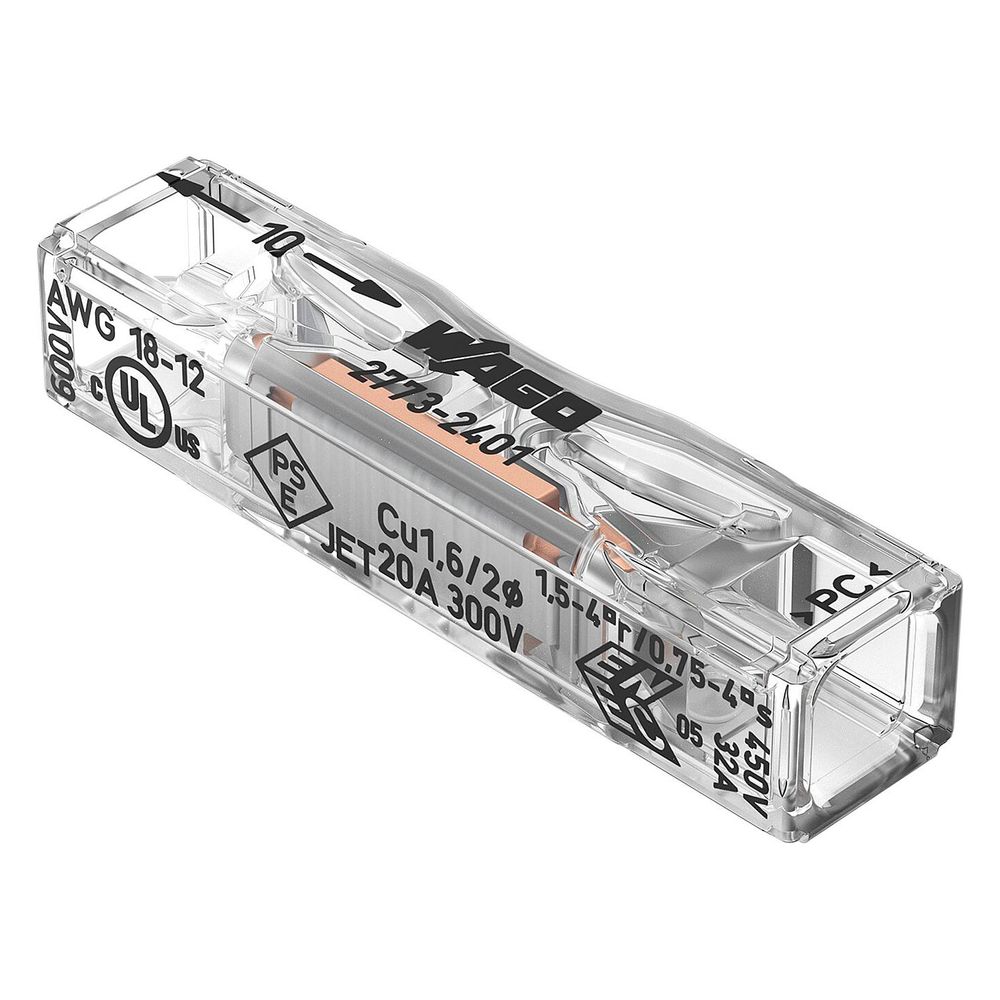 Wago Durchgangsverbinder 2773, 0,75-4mm2, 32A, 450V, Polycarbonat, Transparent, 2773-2... WAGO-2773-2401 4066966321630 (Abb. 11)