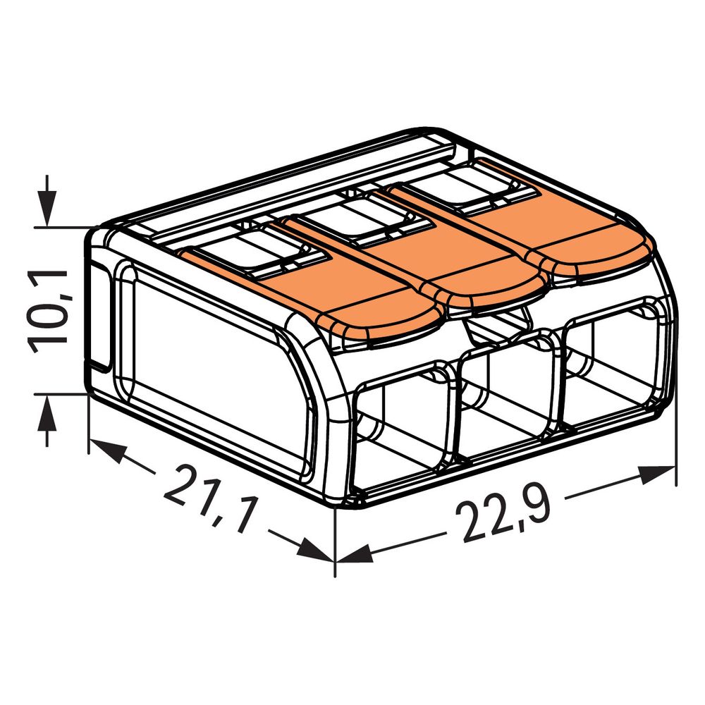 Wago Verbindungsklemme 221-613, 0,5-6mm2, Polycarbonat, Transparent... WAGO-221-613 4055143715416 (Abb. 13)