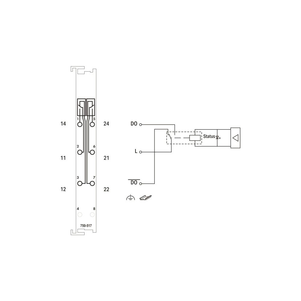 Wago 2-Kanal-Relaisausgang 750 750-517, AC 250 V 1A, Polycarbonat/Polyamid 6.6, lichtgrau... WAGO-750-517 4045454393519 (Abb. 5)