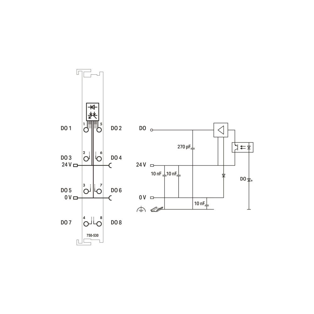 Wago Digitalausgangsmodul 750-530, 8 Kanäle, 24V, 0,5A, lichtgrau... WAGO-750-530 4045454686901 (Abb. 6)