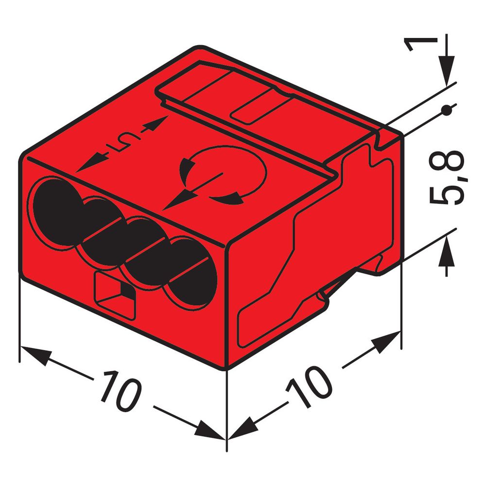 Wago Verbindungsdosenklemme 243 243-804, 4-Leiter 0,6-0,8mm, Rot... WAGO-243-804 4044918441025 (Abb. 8)