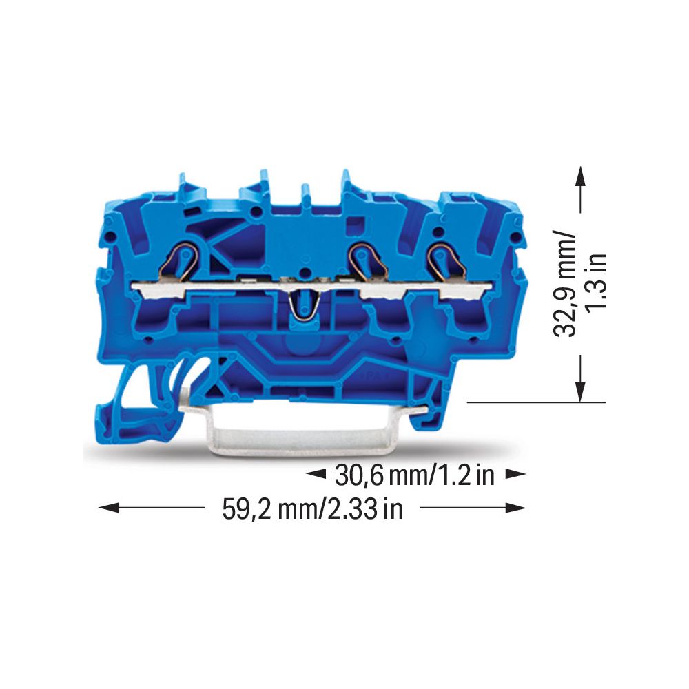 Wago 3-Leiter-Durchgangsklemme TOPJOB S 2002-1304, 2,5mm2, 800V, 24A, Blau... WAGO-2002-1304 4017332999243 (Abb. 6)