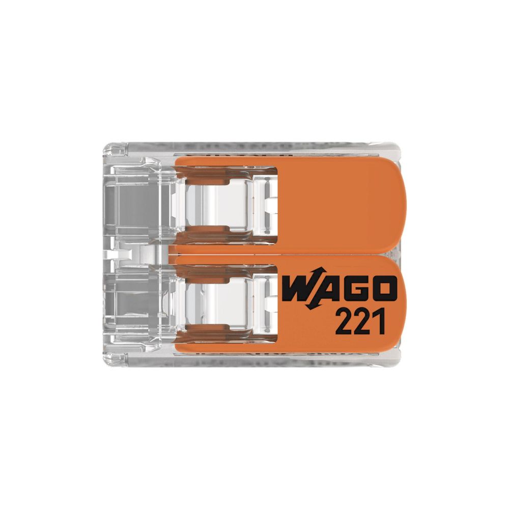 Wago Verbindungsklemme 221 221-412, 0,14-4mm2, 2-Leiter, Transparent/Orange... WAGO-221-412 4050821808435 (Abb. 17)
