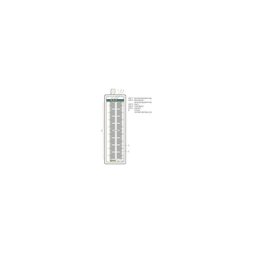 Wago Industrial-Switch 852-1106, 16 Ports 1000 Mbit/s, Aluminium, metallisch schwarz... WAGO-852-1106 4055143604659 (Abb. 9)