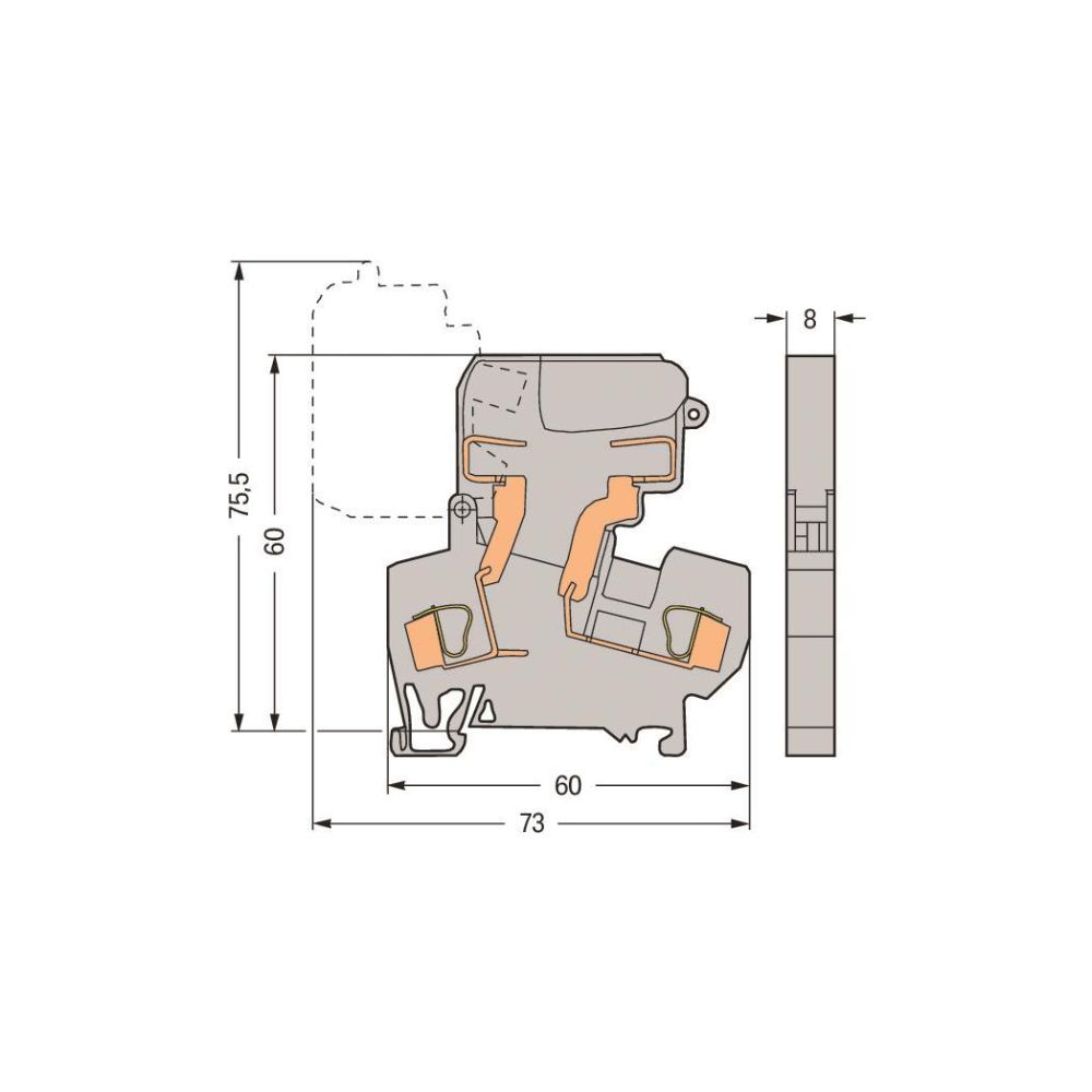 Wago 2-Leiter-Sicherungsklemme 281 281-611, 800V 10A 4mm2, Polyamid, Grau... WAGO-281-611 4045454614591 (Abb. 5)