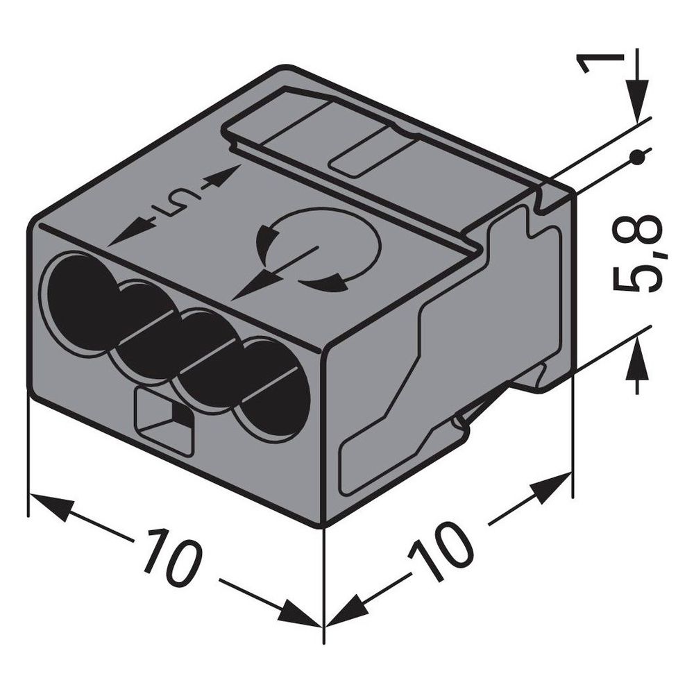 Wago Verbindungsdosenklemme 243 243-204, 4-Leiter 0,6-0,8mm, Dunkelgrau... WAGO-243-204 4044918440585 (Abb. 8)