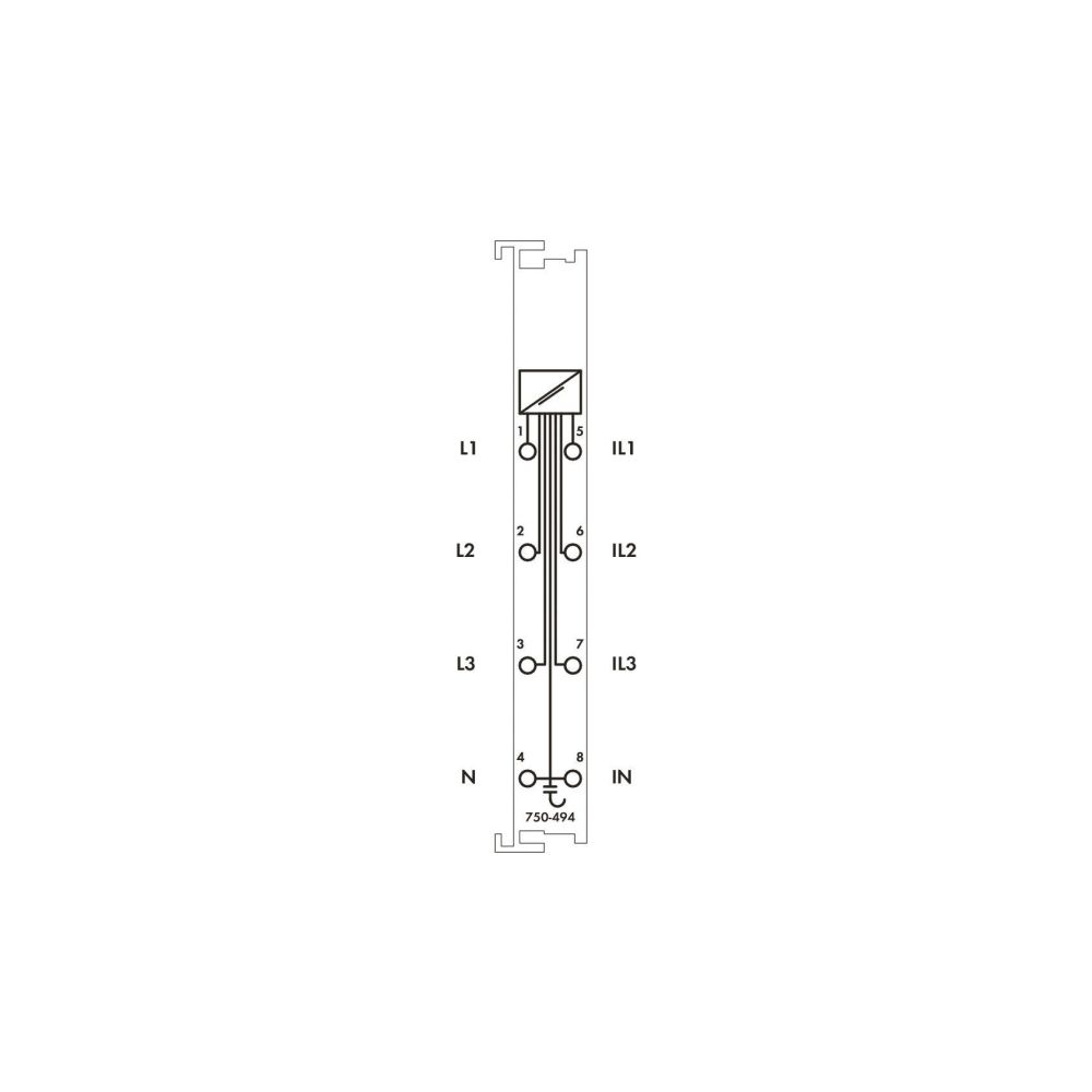 Wago 3-Phasen-Leistungsmessmodul 750-494, 480V 1A, Polycarbonat/Polyamid 6.6, lichtgrau... WAGO-750-494 4050821548232 (Abb. 4)