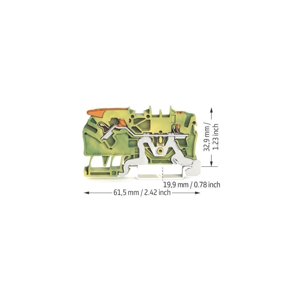 Wago 2-Leiter-Schutzleiterklemme TOPJOB S 2102-5207, 0,25-4mm2, Grün/Gelb... WAGO-2102-5207 4055143741903 (Abb. 3)
