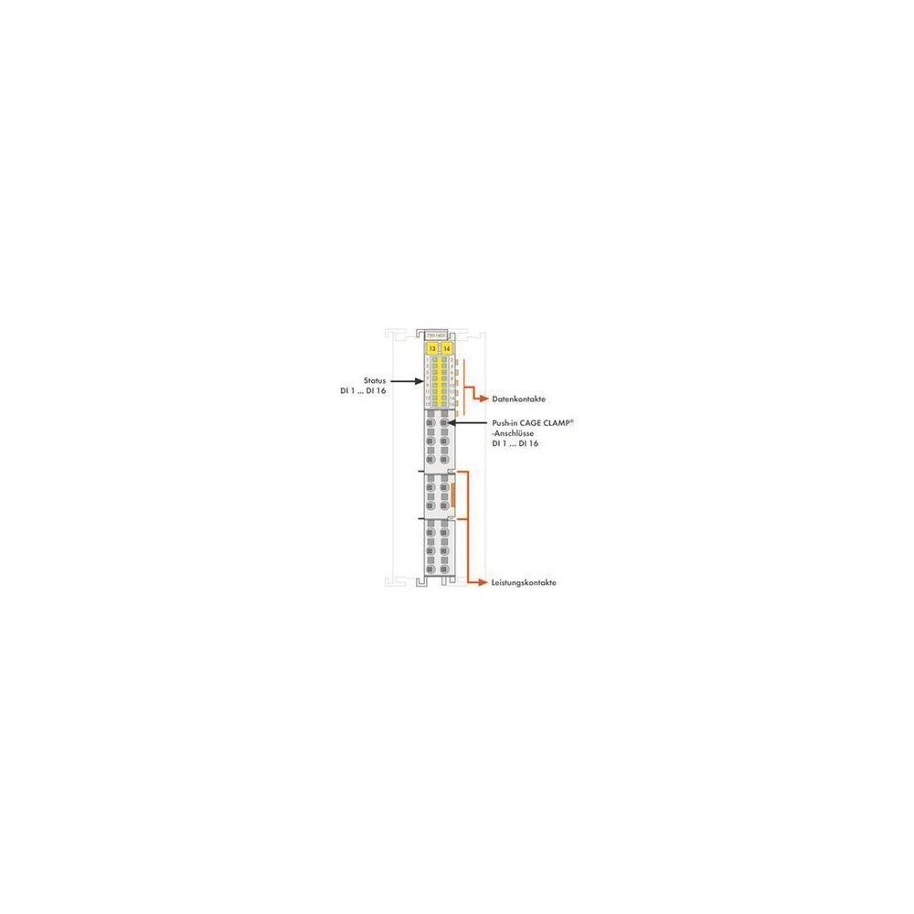 Wago Digitaleingangsmodul 750-1405, 16 Kanäle, 24V DC, 3ms, Polycarbonat/Polyamid 6.6, l... WAGO-750-1405 4045454905590 (Abb. 5)