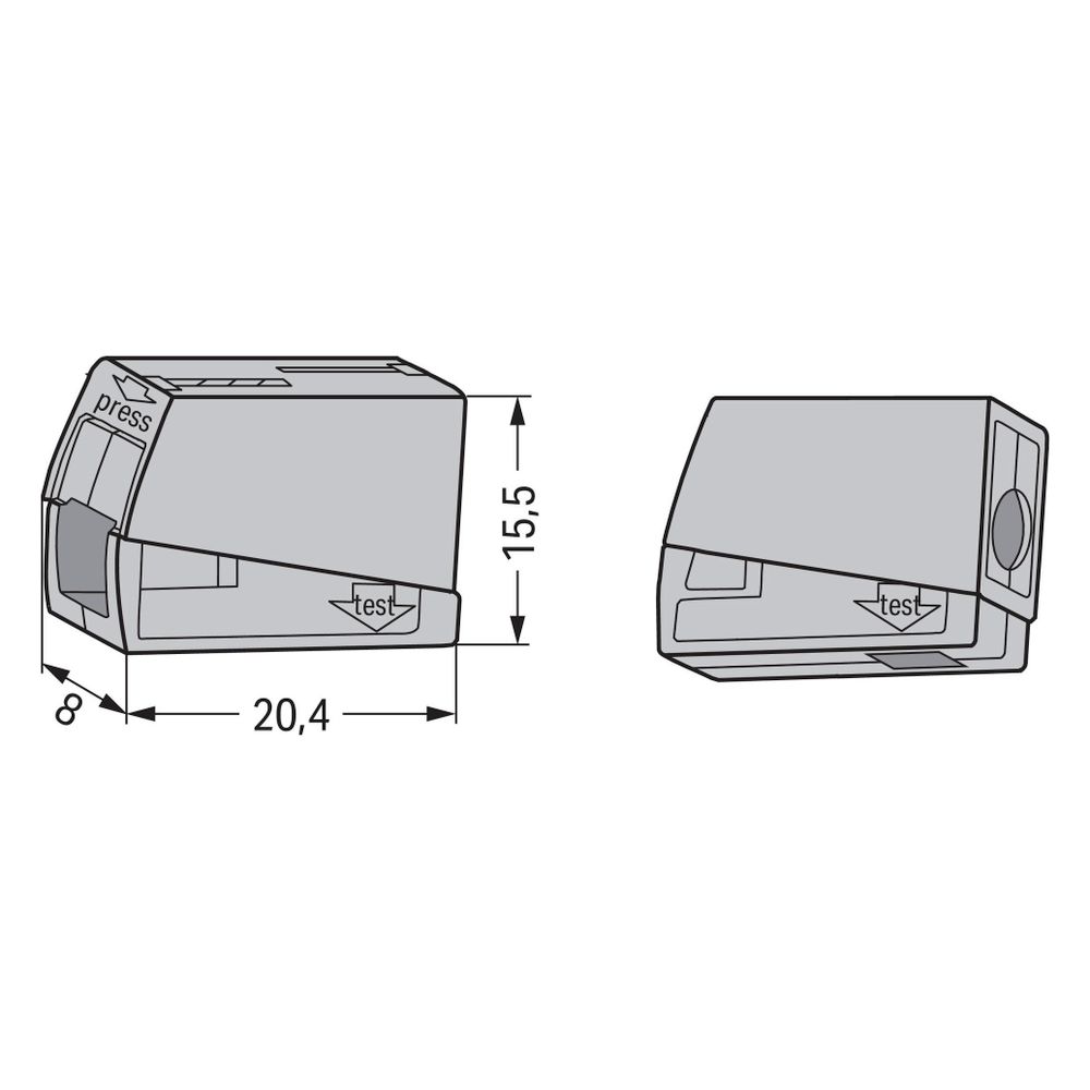 Wago Leuchtenklemme 224, 1,0-2,5 mm2, Grau, 224-101... WAGO-224-101 4044918583817 (Abb. 10)