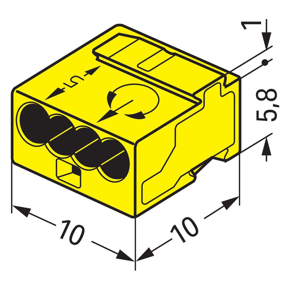 Wago Verbindungsdosenklemme 243 243-504, 0,6-0,8mm, 100V, 6A, Gelb... WAGO-243-504 4044918440813 (Abb. 8)