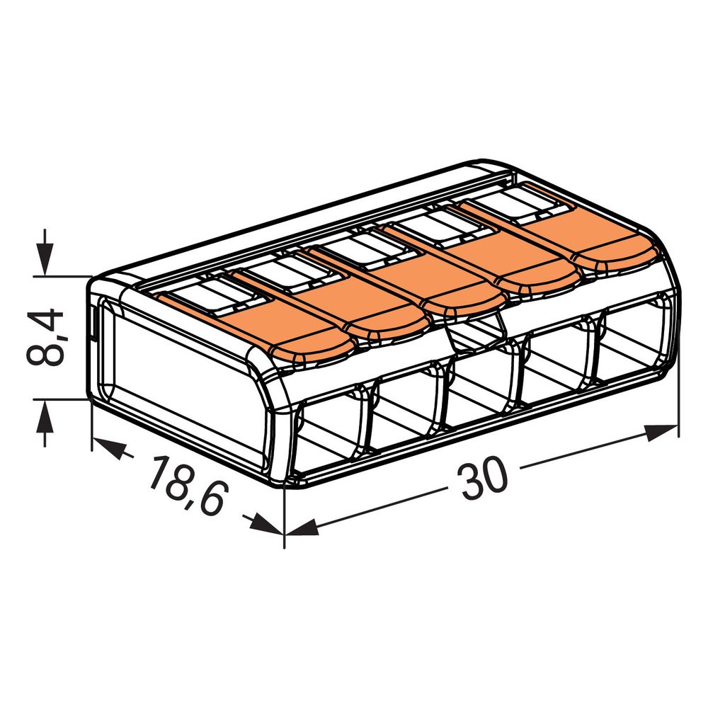 Wago COMPACT-Verbindungsklemme 221 221-415, 0,14-4mm2, Polycarbonat, Transparent/Orange,... WAGO-221-415 4055143234658 (Abb. 24)