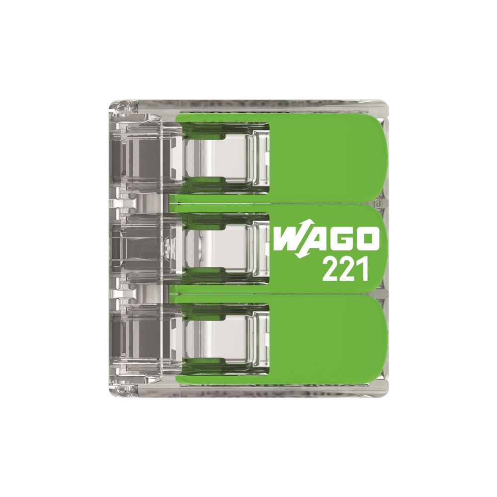 Wago Verbindungsklemme 221 221-423, 0,2-4mm2, Transparent/Grün... WAGO-221-423 4066966345438 (Abb. 8)
